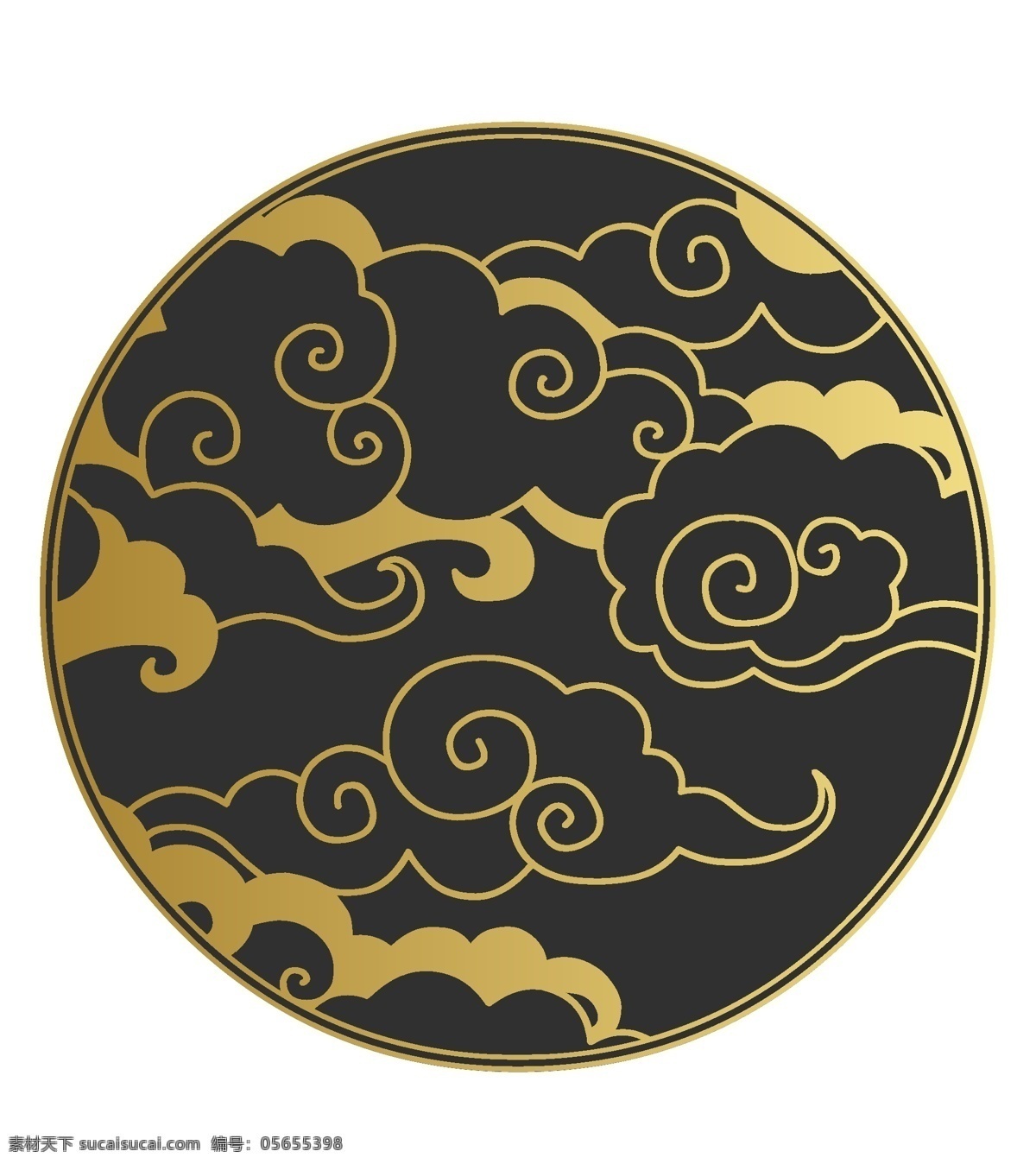 中国 风 创意 花纹 图案 中国风 传统 金色线条 海浪 云纹 圆形 装饰画 简笔 装饰图案 雕刻图案 波纹 文化艺术