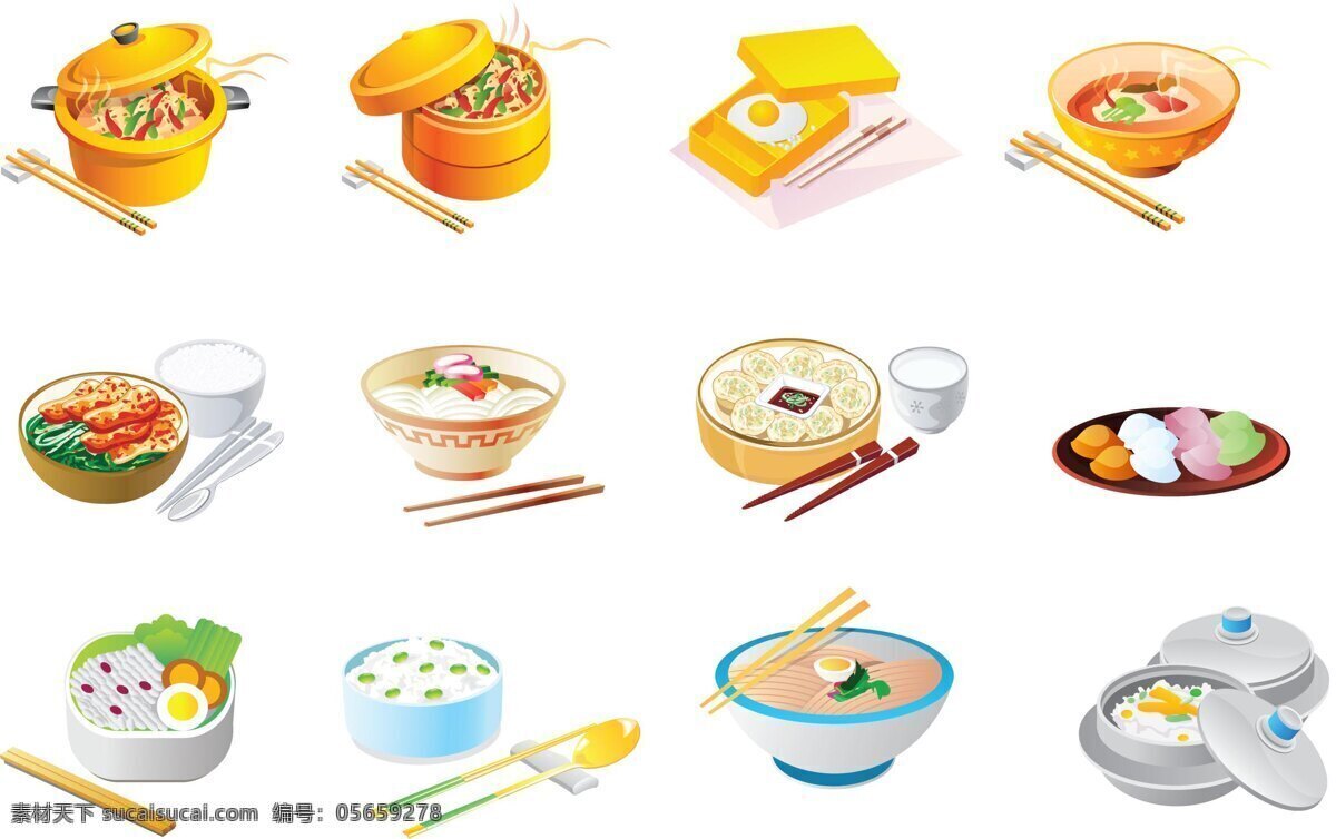 卡通 食品 图标 矢量 材料 炒饭 鸡蛋 筷子 面试 面条 向量 矢量图 其他矢量图