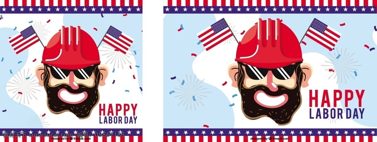 斯迈利 戴 头盔 人和 美国 国旗 背景 设计人 卡通 标志的脸 微笑 庆祝 快乐 工作 假期 纸屑 节日快乐 平 胡子 平面设计
