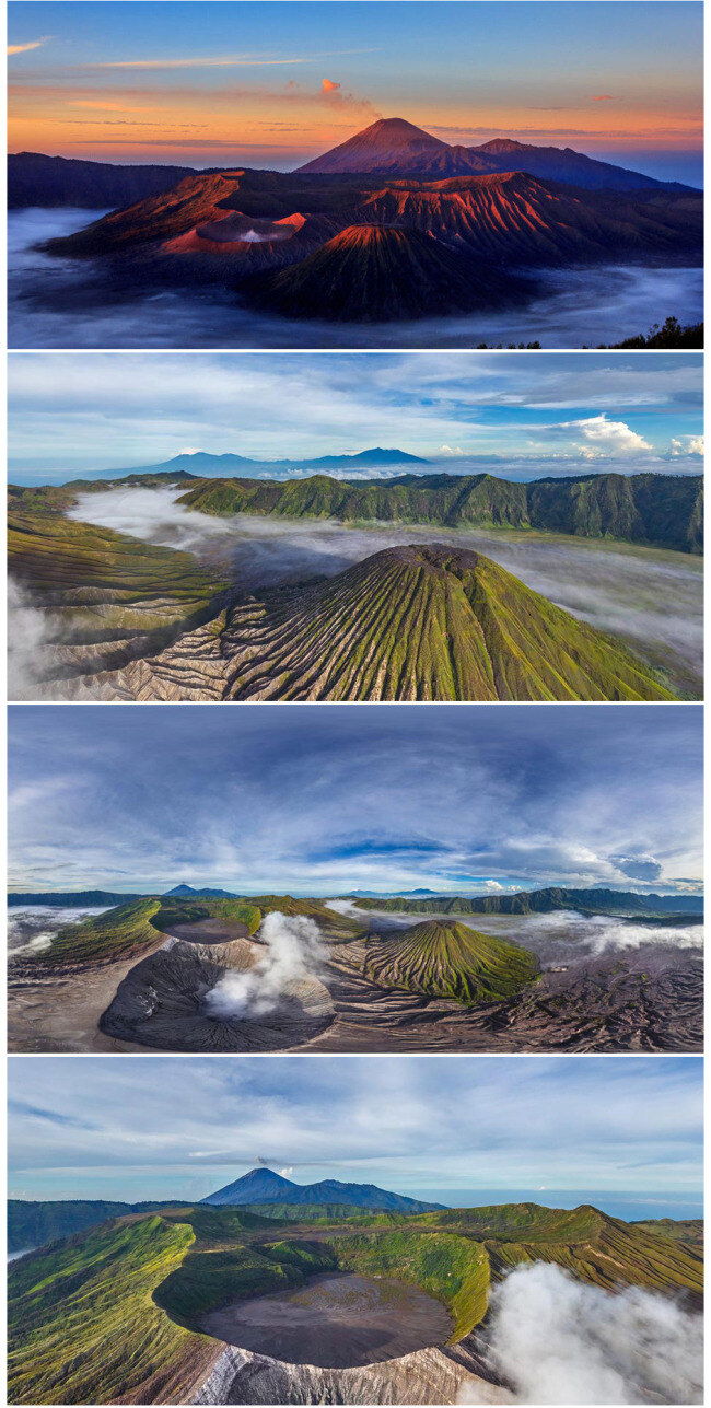 美丽的火山 风景 美丽 火山 全景 蓝色