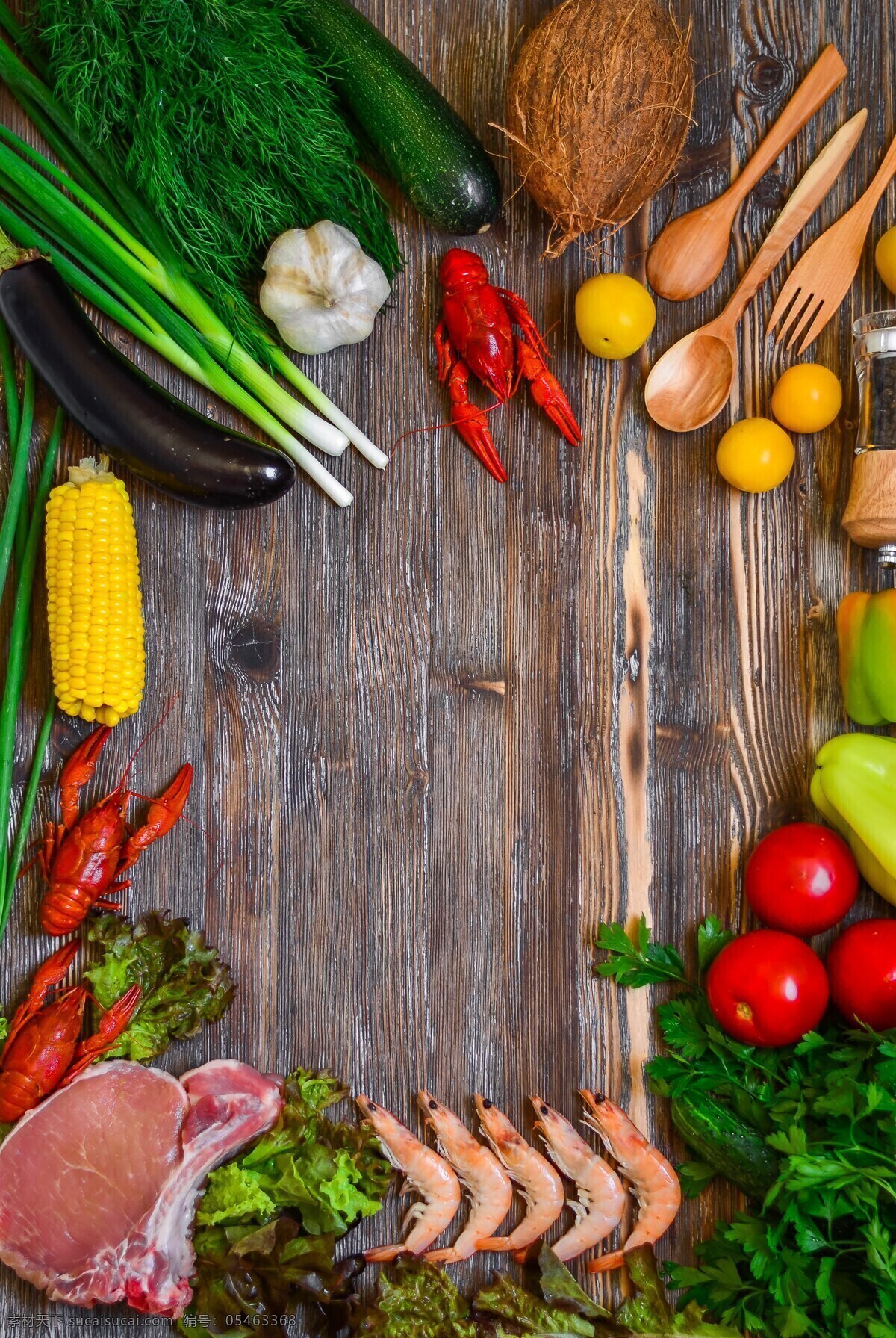 厨房 里 新鲜 食物 原料 新鲜的 食物原料 蔬菜 木板 砧板 共享图 生活百科 餐饮美食