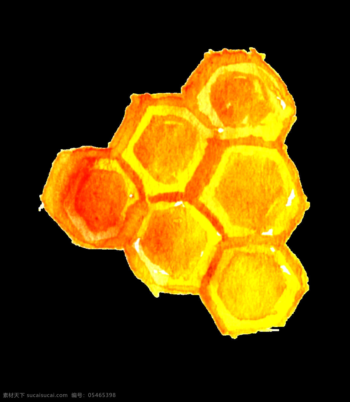 手绘 蜂蜜 色 蜂巢 细节 装饰 图案 六边形 蜜蜂窝 卡通