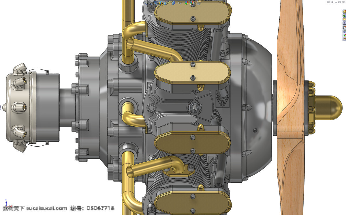 缸 j5 径向 分布 器 组件 发动机 航空 solidworks 分配器 赖特 3d模型素材 建筑模型