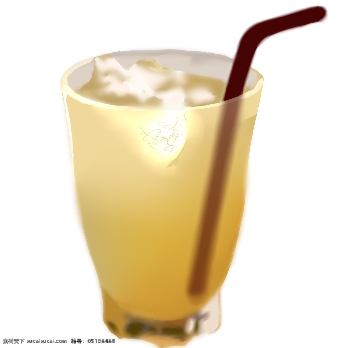 黄色 饮料 装饰 插画 黄色的饮料 美味的饮料 黑色的吸管 夏日饮料 饮料装饰 饮料插画 立体饮料