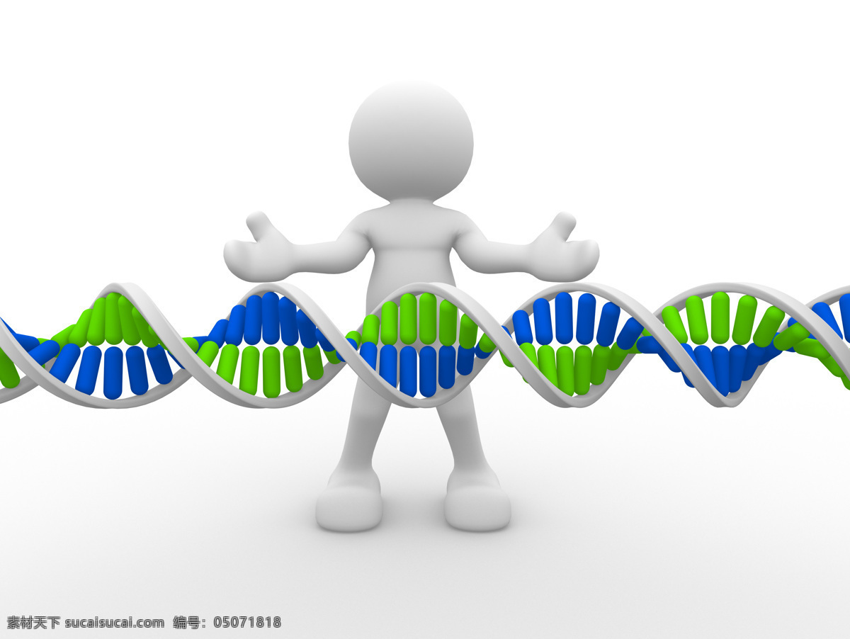3d基因 3d 基因链 3d小人 人体密码 医生素材 白色小人 dna 3d作品 3d设计