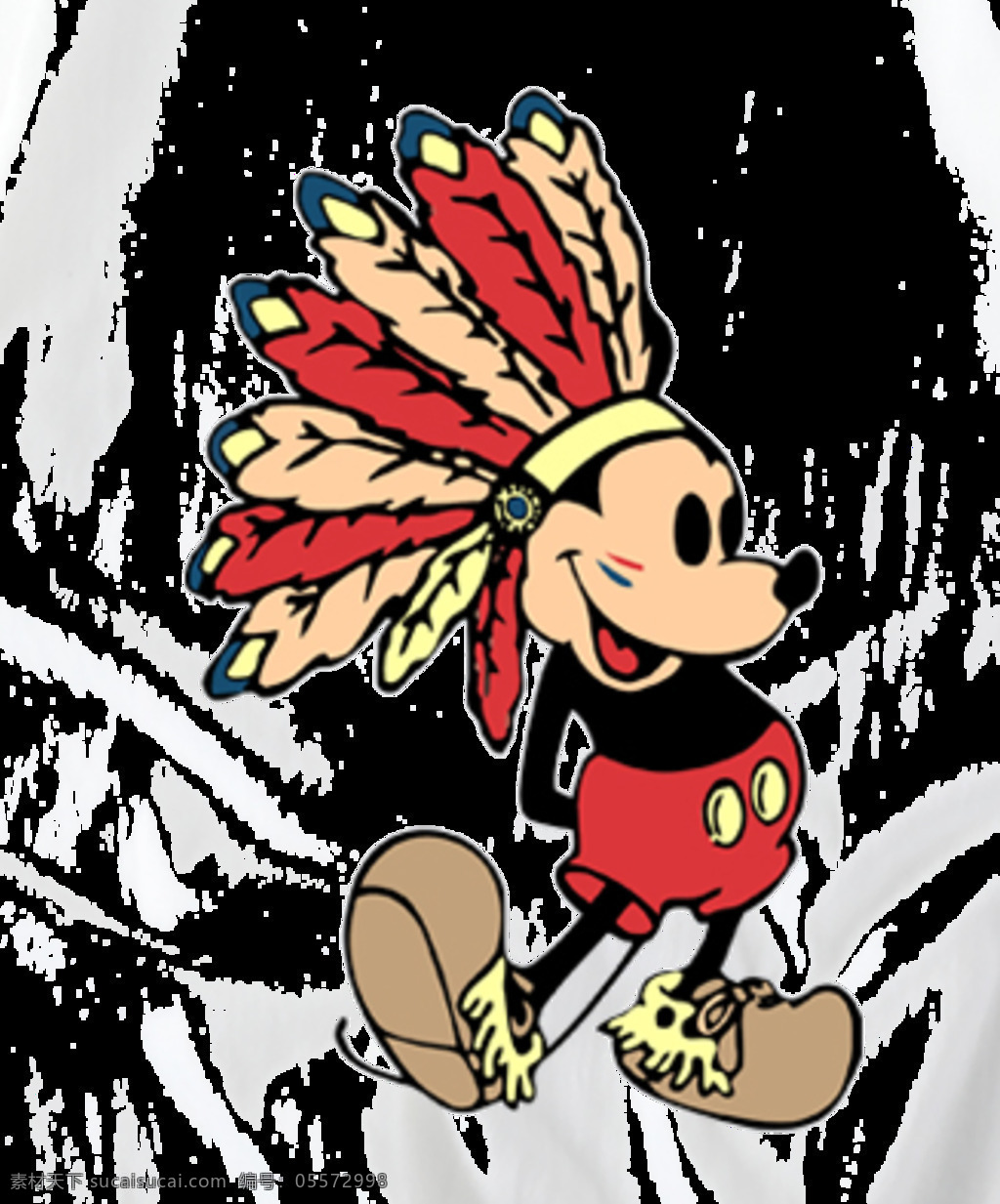 印第安米老鼠 米老鼠 卡通 背景 插画 儿童