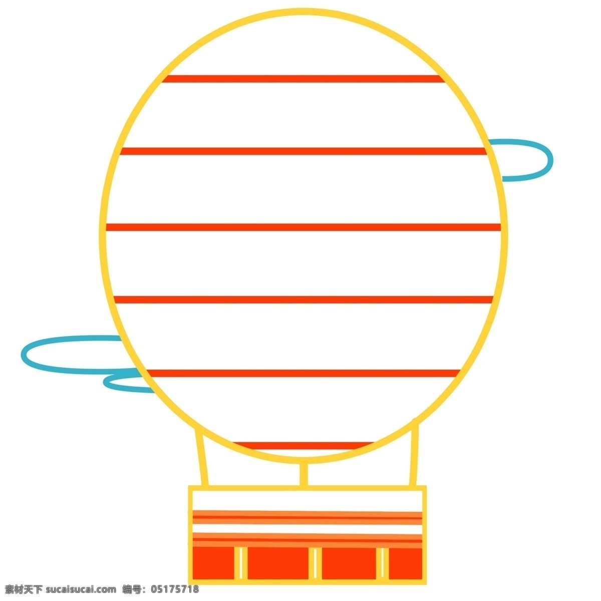 热气球 装饰 便签 插画 椭圆形
