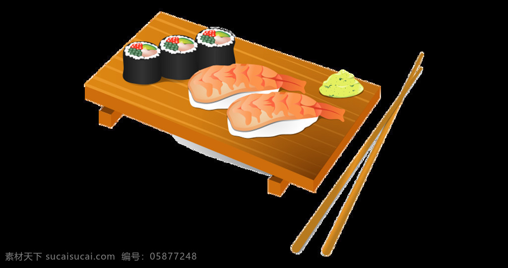 卡通 寿司 鲜 鱼片 元素 png元素 免抠元素 食品 透明素材