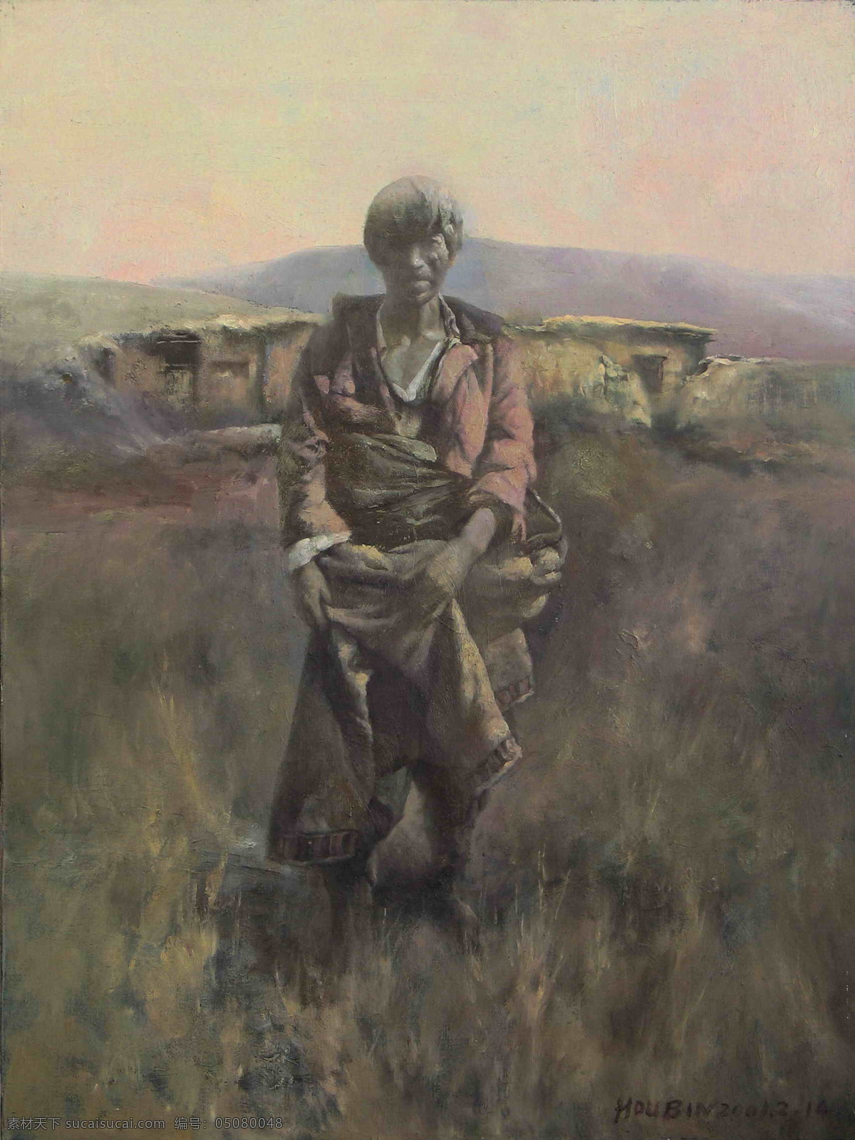 草地 房子 服装 绘画书法 裤子 木屋 男人 男士 人物油画 油画人物 肖像 肖像油画 油画肖像 画像 油画 油画作品 大师作品 当代 艺术家 作品 西方油画 衣服 男子 草屋 文化艺术 装饰素材
