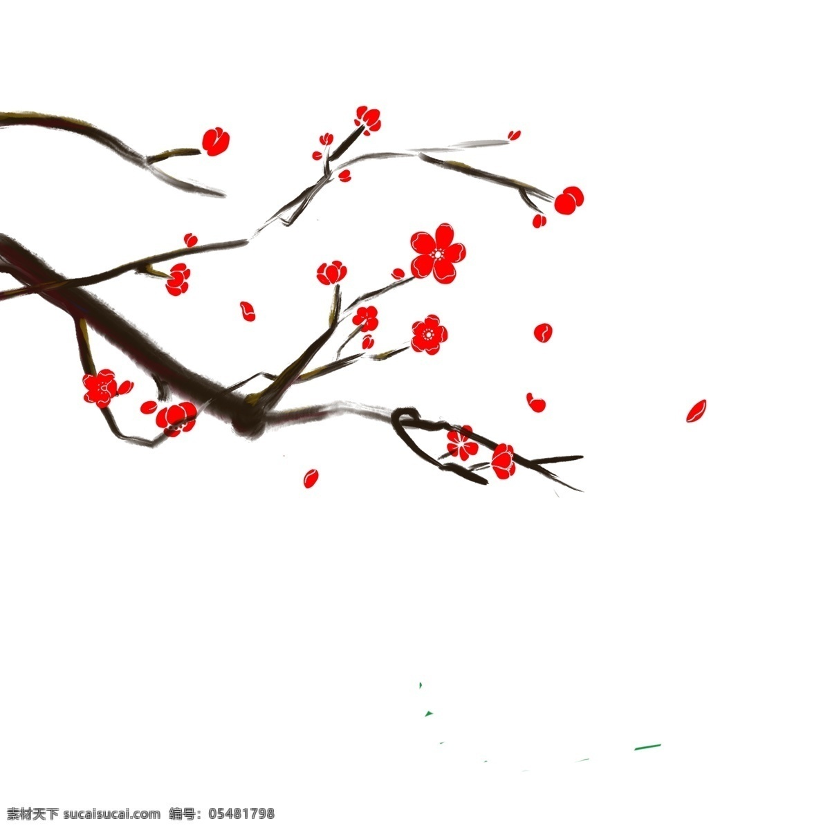卡通 免 扣 红色 花朵 花卉 玫瑰 盛开 梅花 腊梅 手绘 粉色花 水墨桃花盛开 中国风 背景 免扣