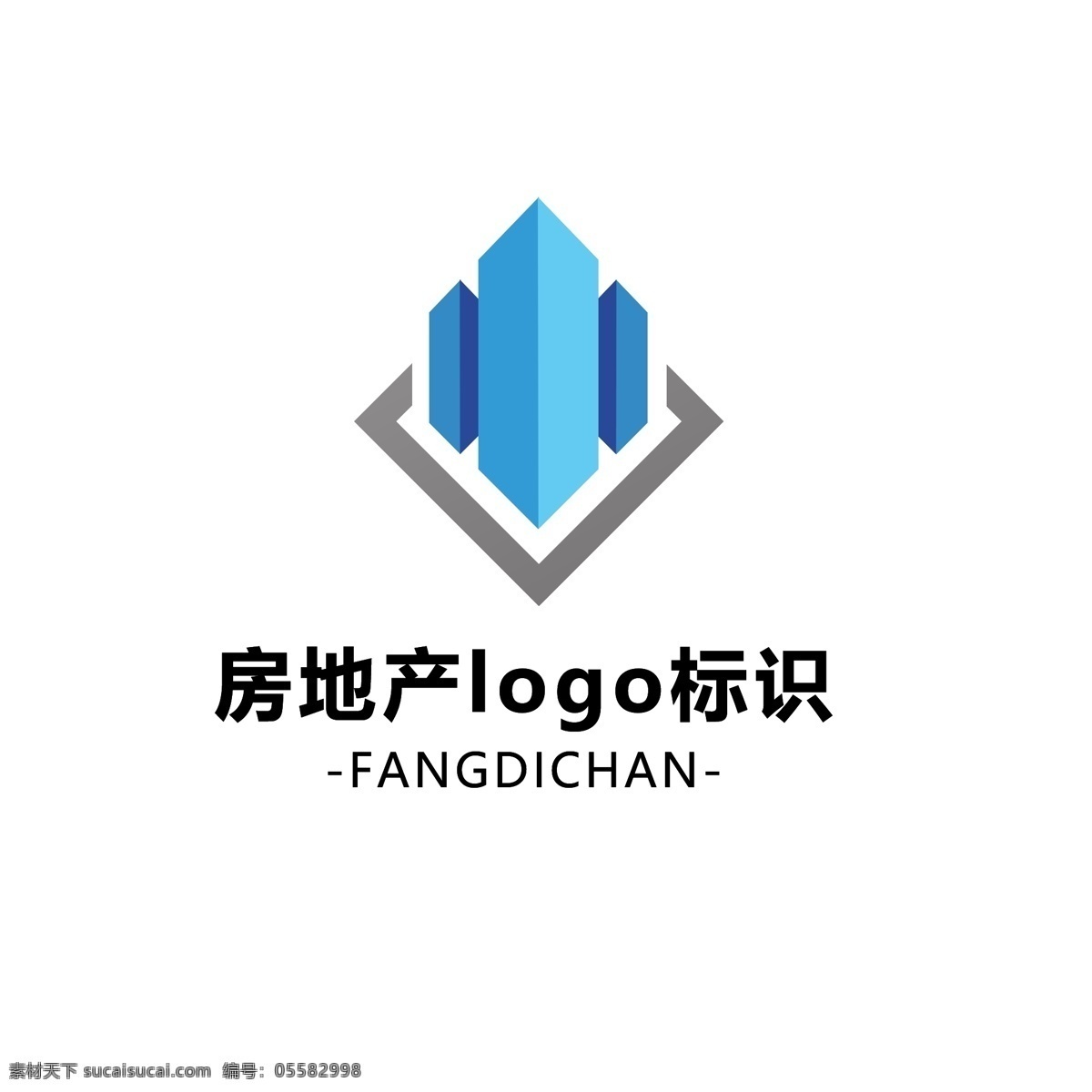 房地产 logo 标志 几何体 大楼 简约