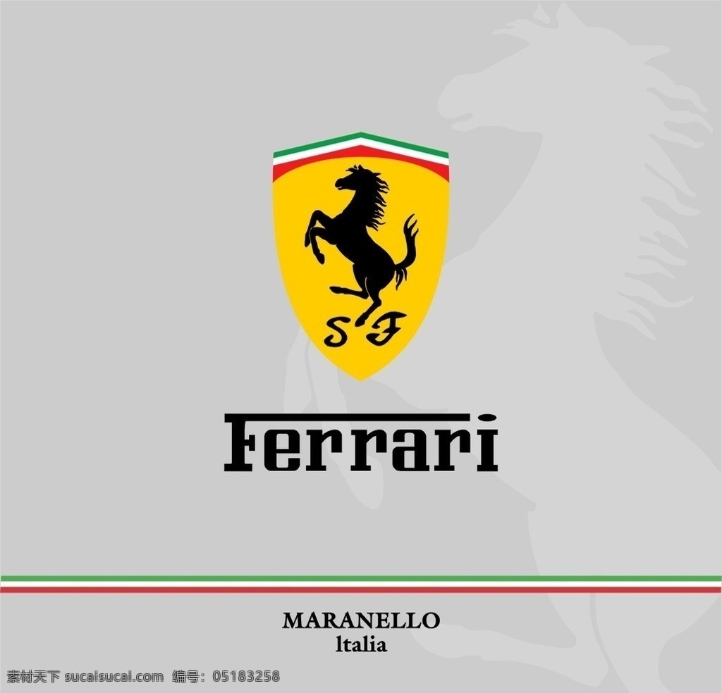 ferrari 法拉利 官方标志 标准标志 logo 标志 sf 马 矢量花纹 底纹背景 底纹边框 矢量