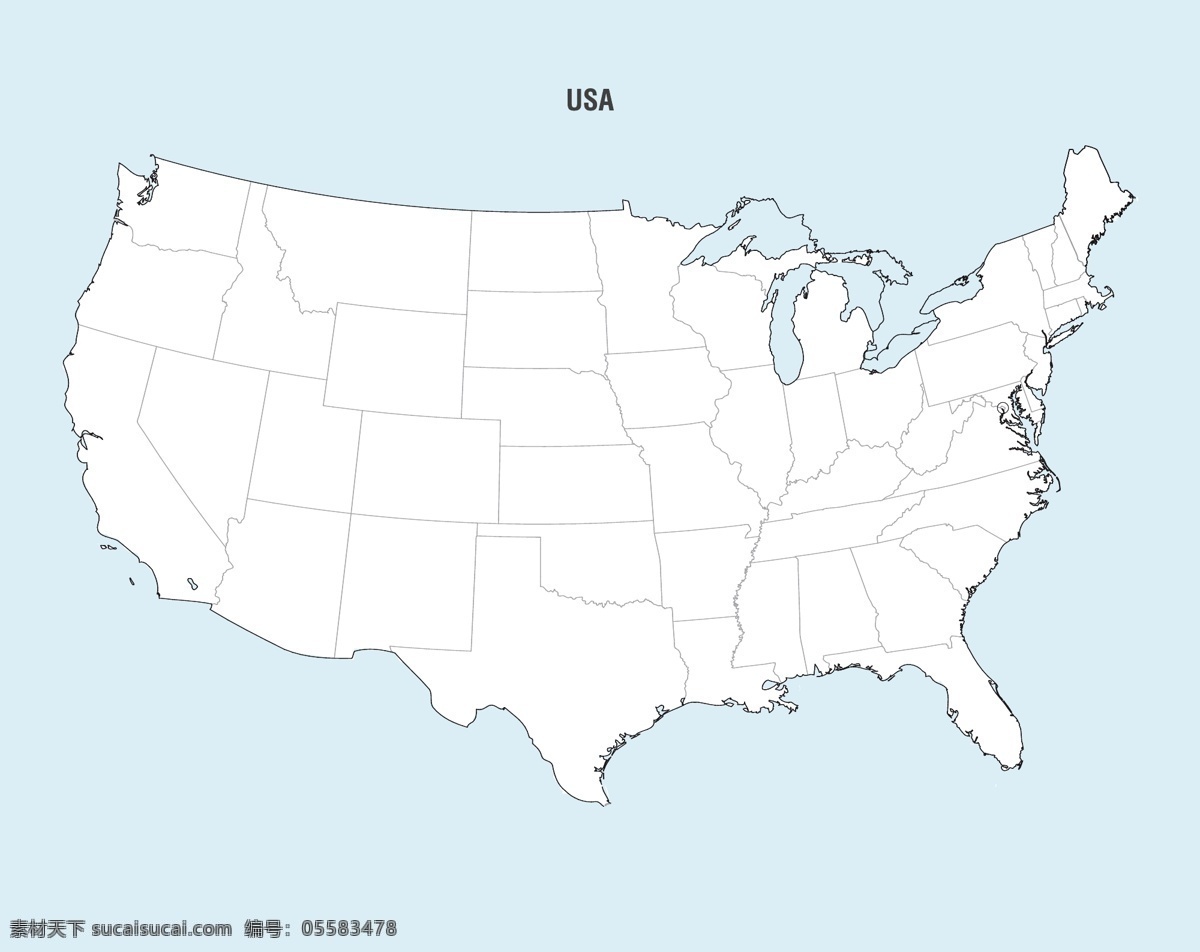 美国 地图 矢量 国家 世界 矢量图 其他矢量图