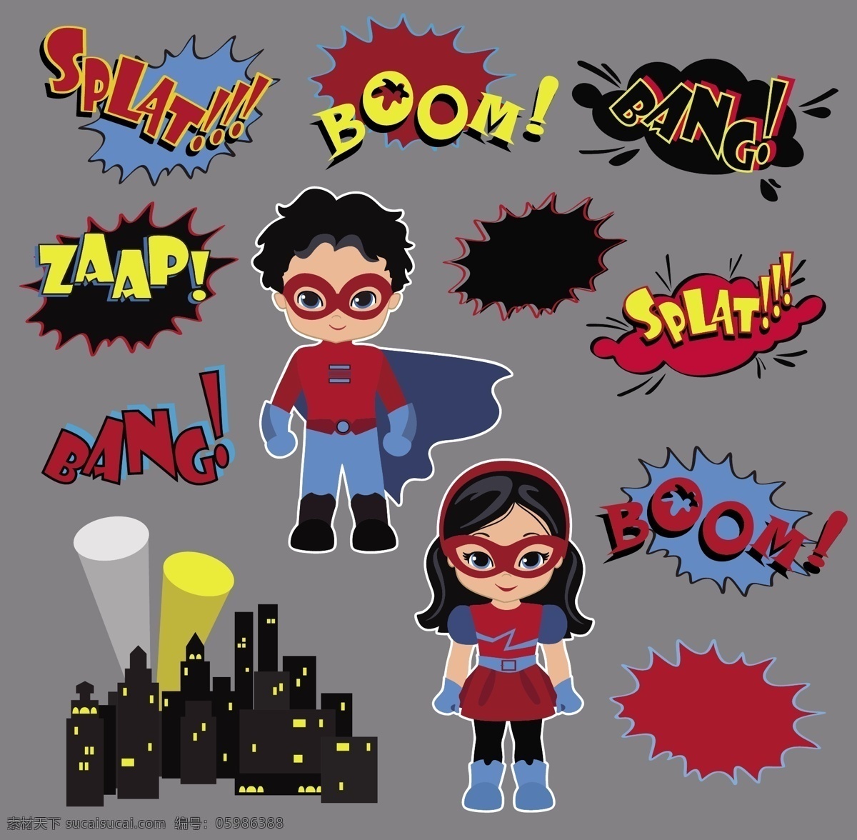漫画 风格 语言 气泡 贴纸 矢量图 超人 漫画风格 语言气泡