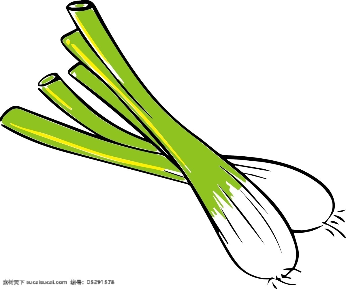 矢量葱 矢量图 手绘 葱 绿色 葱头 卡通 包装设计 动漫动画
