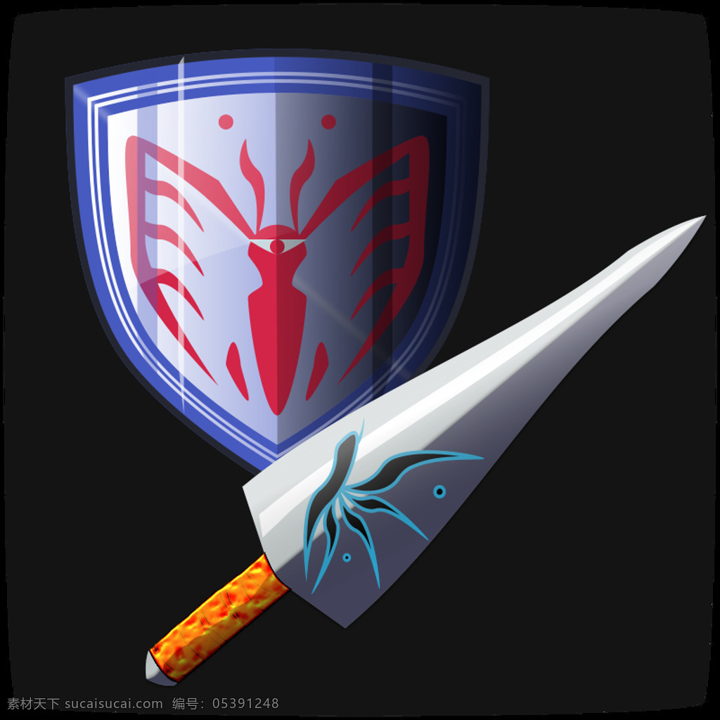 剑免费下载 盾 剑 设备 图标 武器 游戏 角色扮演 火箭 推进 榴弹 插画集