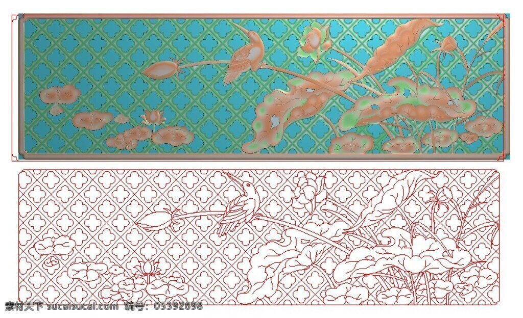 3d设计模型 精雕图 源文件 荷花鸟 jdp 模板下载 带线 其他模型 psd源文件