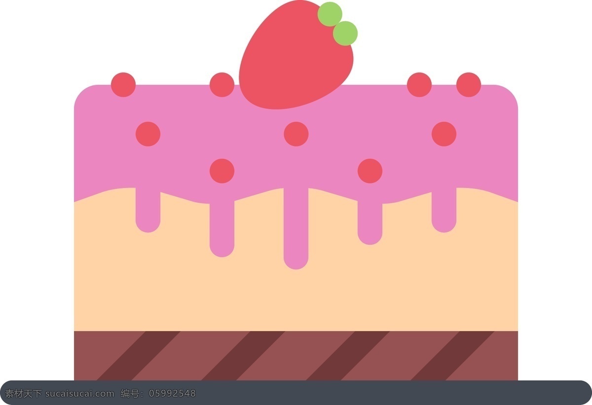 草莓 蛋糕 卡通 矢量 免 扣 图 草莓蛋糕 美味的 美食 好吃的 食物 扁平化 图标 插画 矢量图 卡通的 有趣的