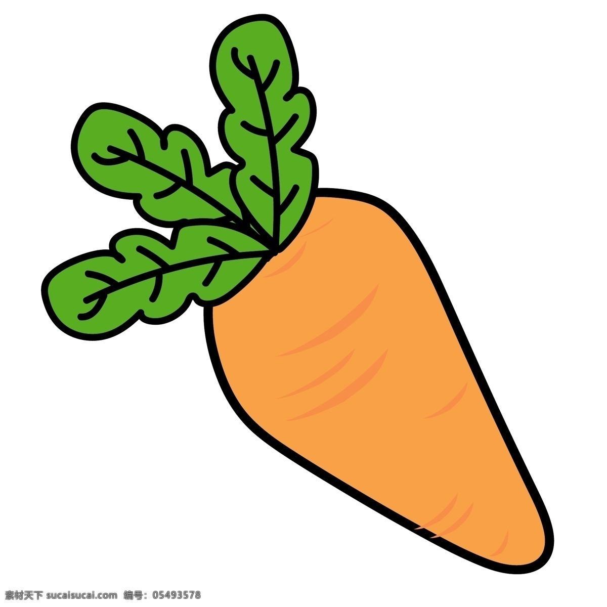 胡萝卜 水果 蔬菜 卡通 果蔬 手绘