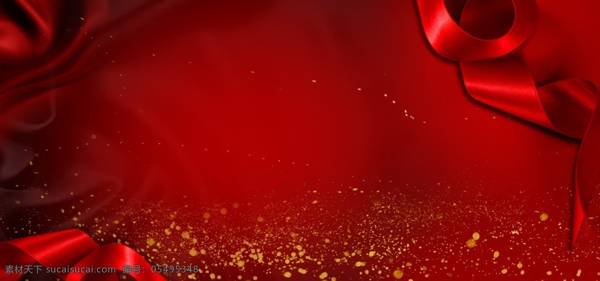 金 点 装饰 红色 背景 红丝带 金点 红丝绸 活动 红色背景 背景素材