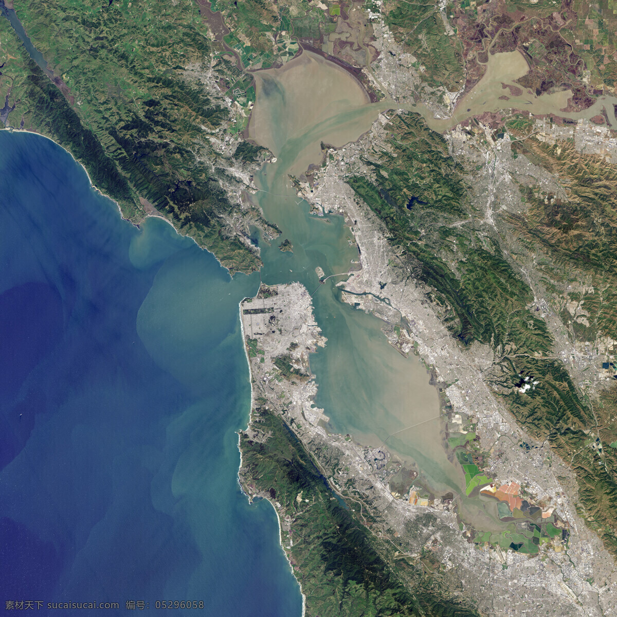 旧金山 卫星 遥感图 圣弗朗西斯科 金门大桥 nasa 卫星图 地图 上帝之眼 俯视图 长三角 沪宁杭 长江 自然景观 自然风景
