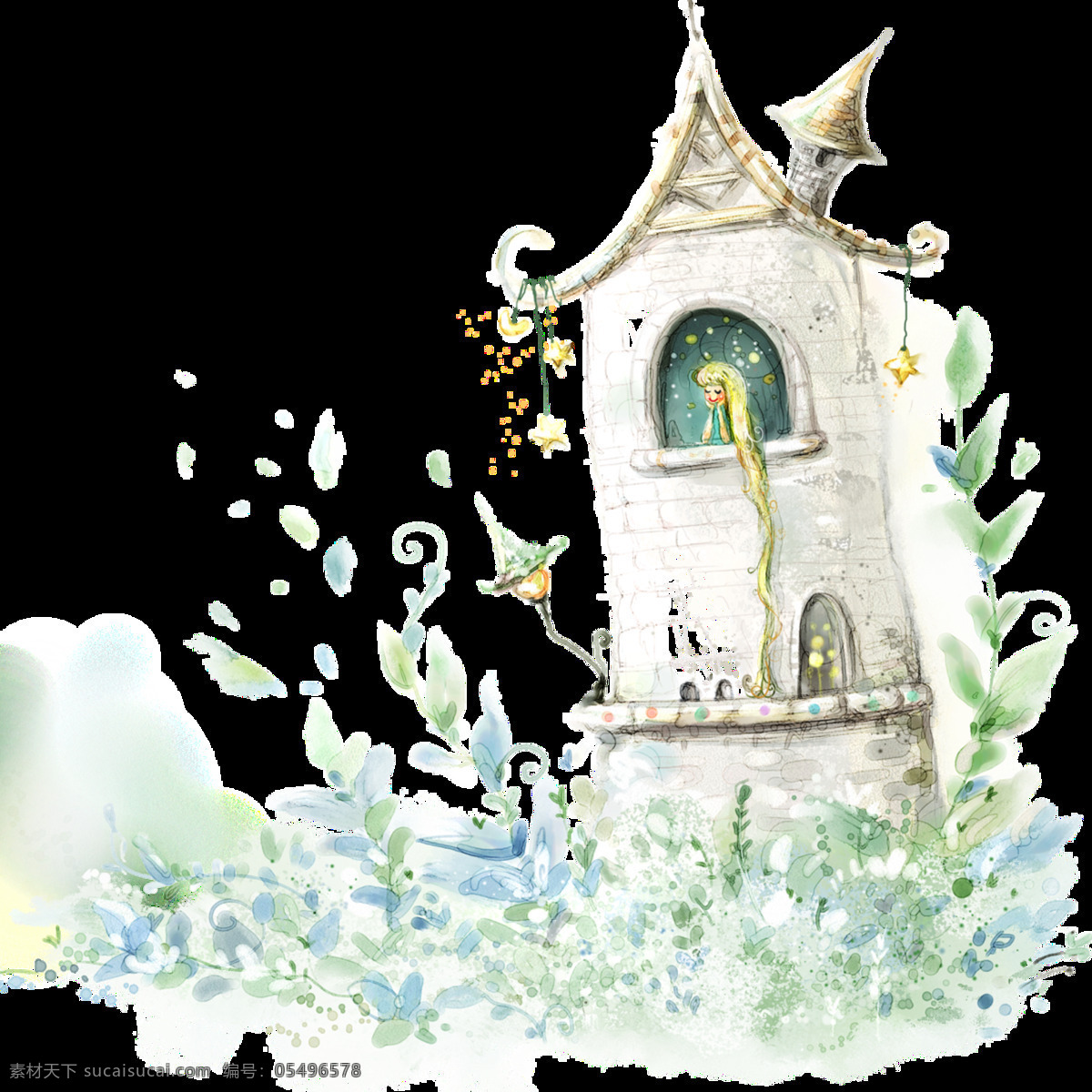 手绘 童话 城堡 图案 png图案 彩绘素材 彩色装饰 设计元素 童话世界 童话屋 童话元素 装饰图片