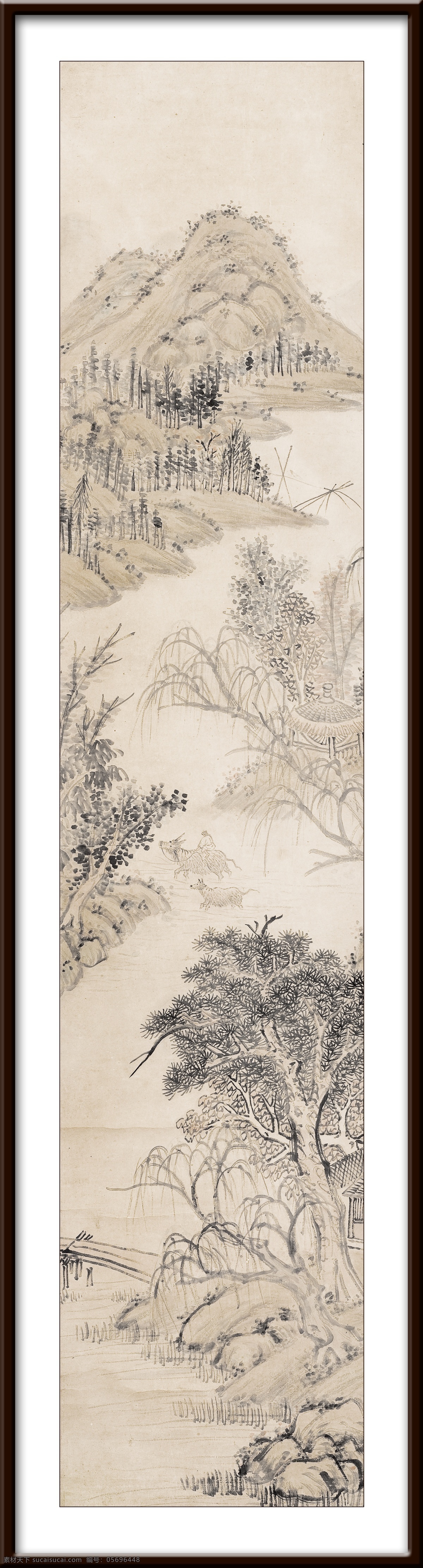 山水画 挂画 画框 室内挂画 水墨画 平面 室内广告设计