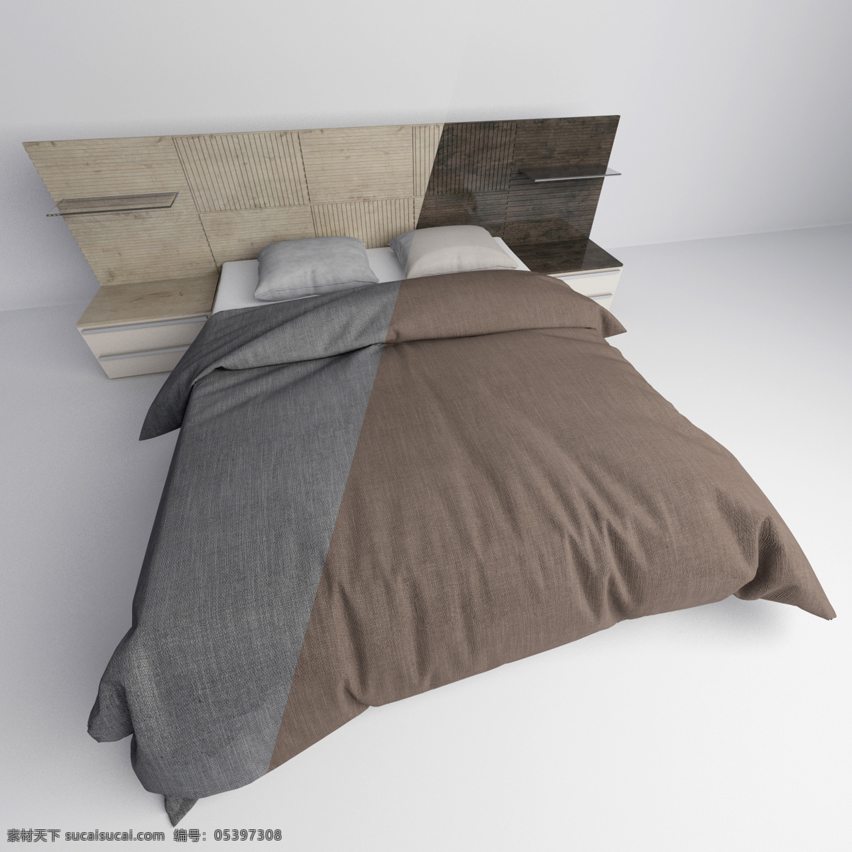 舒适 温暖 双人床 3d 模型 棉被 枕头 3d模型 3d渲染 模型素材