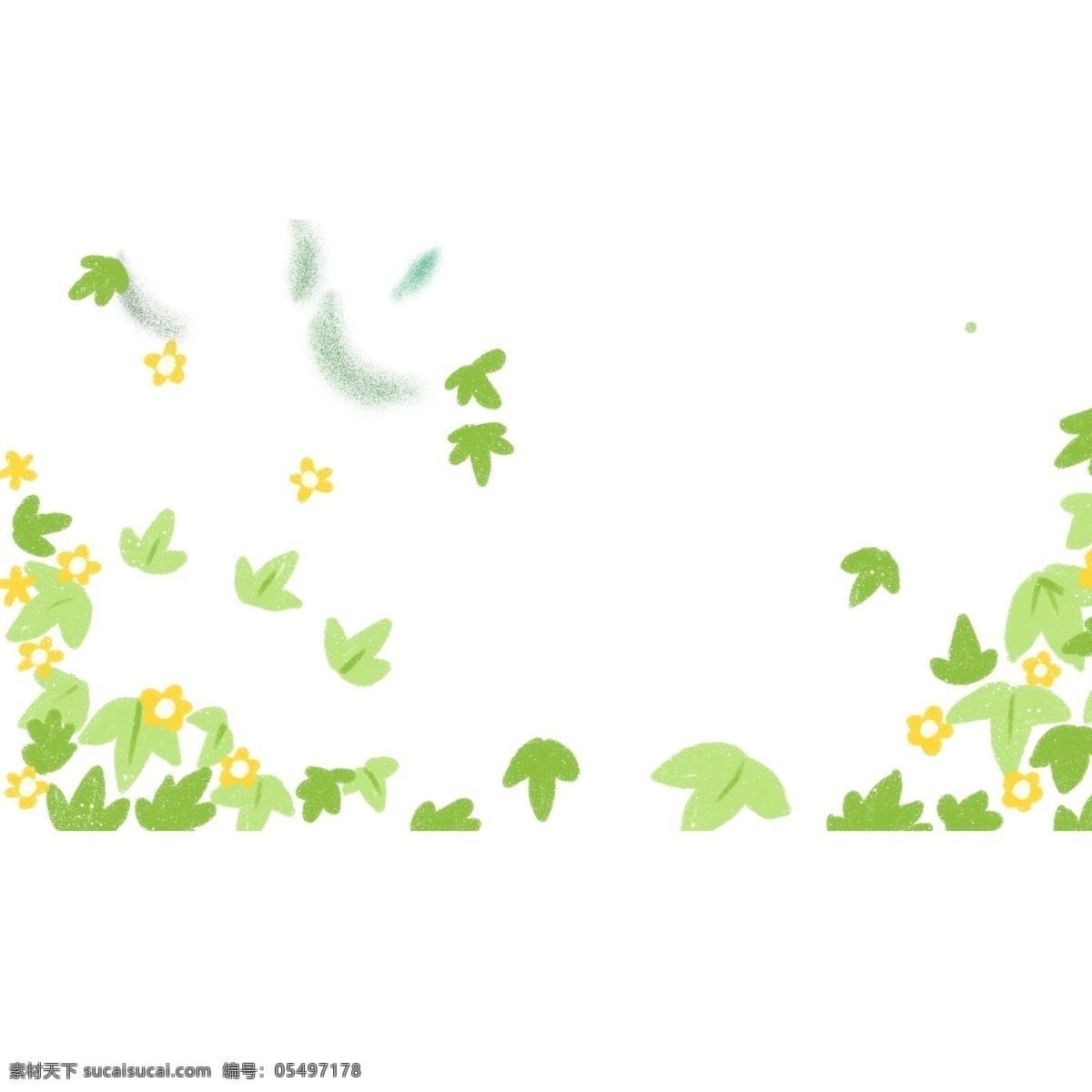 绿色植物 装饰 树叶 边框 元素 绿色 植物 风景 景色 卡通插画 保护环境 大自然