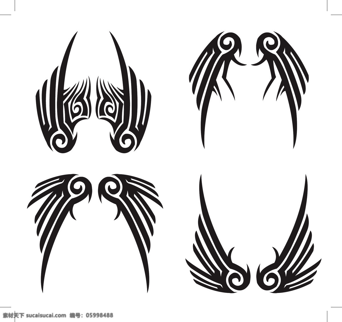 黑色 翅膀 设计素材 翅膀设计 矢量翅膀 翅膀素材 创意翅膀 矢量素材 底纹边框 白色