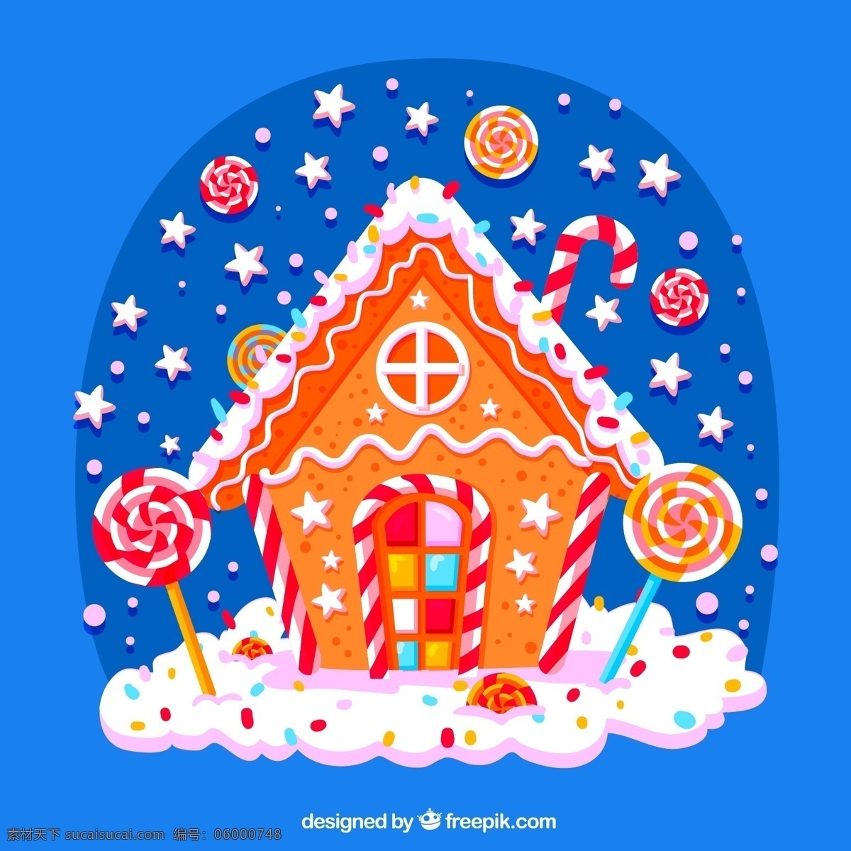 彩色 姜饼 糖果 屋 拐棍糖 圣诞节 糖果屋 矢量 高清图片