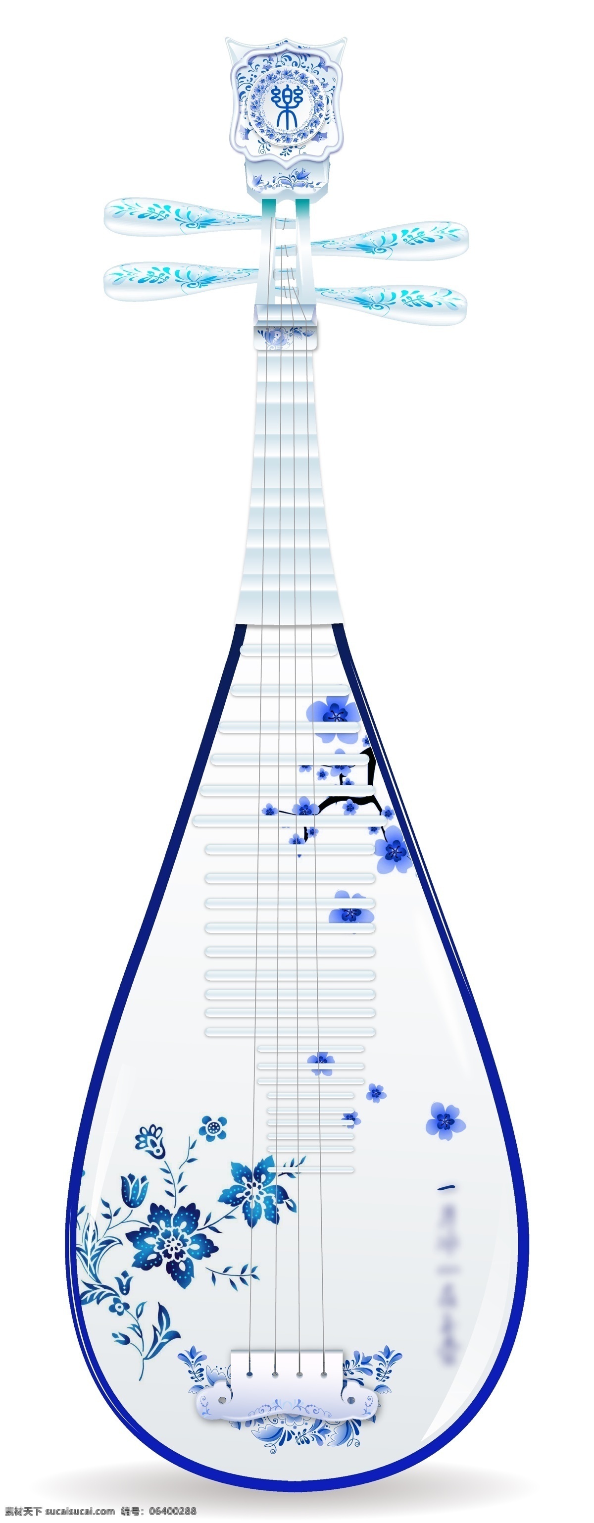 青花瓷 琵琶 古典乐器 青花瓷琵琶 瓷器琵琶 青花琵琶 矢量图 其他矢量图