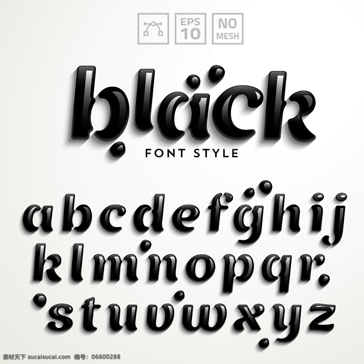 水晶黑色字母 立体 水晶 黑色 艺术字母 白色