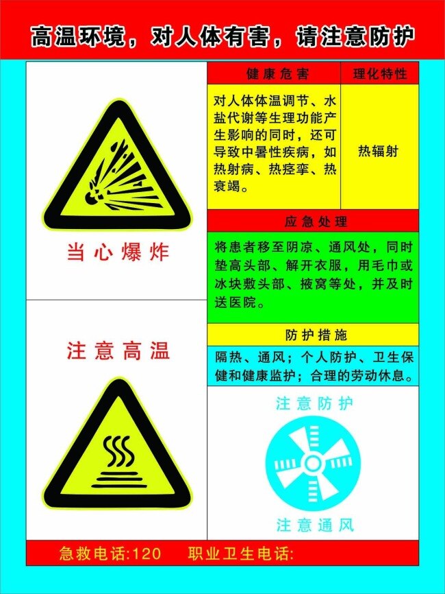 危险 化学 物品 安全 警示牌 标识牌 当心爆炸 广告展板 注意高温 注意通风 矢量图 其他矢量图