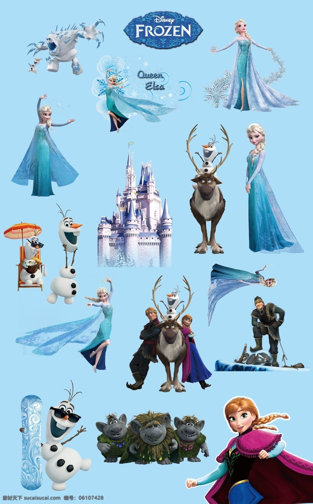 冰雪奇缘 迪士尼动画 卡通人物 迪士尼人物 frozen 分层图 艾莎公主 安娜公主 克里斯托夫 斯文 汉斯 奥洛夫 威斯顿公爵 动漫动画 动漫人物