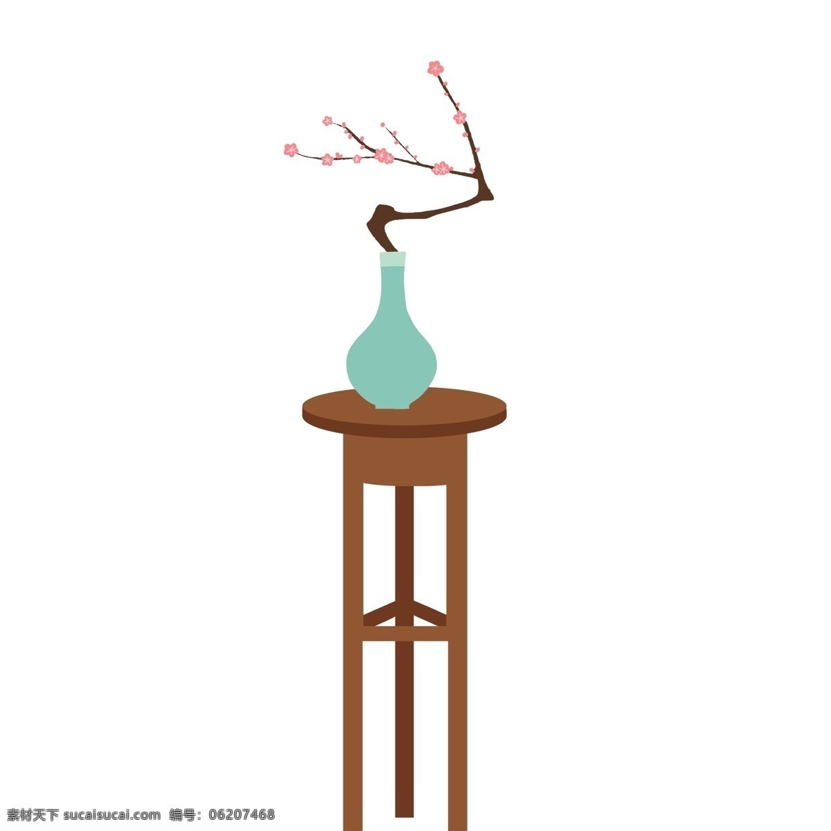 木架 上 花瓶 花枝 元素 椅子 花架 设计元素 创意元素 手绘元素 psd元素 免抠元素