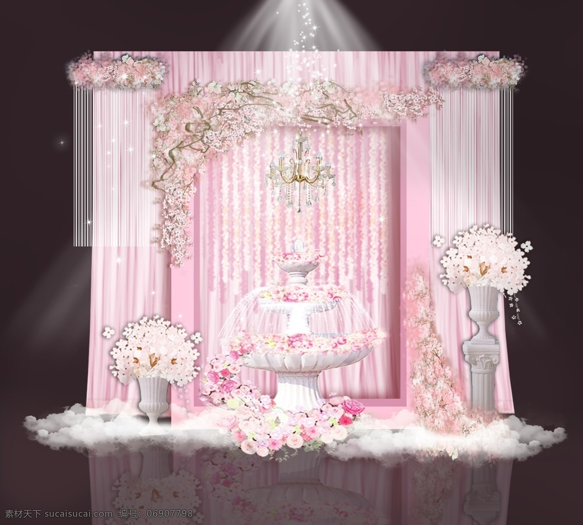 高级的小众粉色婚礼#ffffff室内主题现场布置图片_效果图_策划价格-找我婚礼
