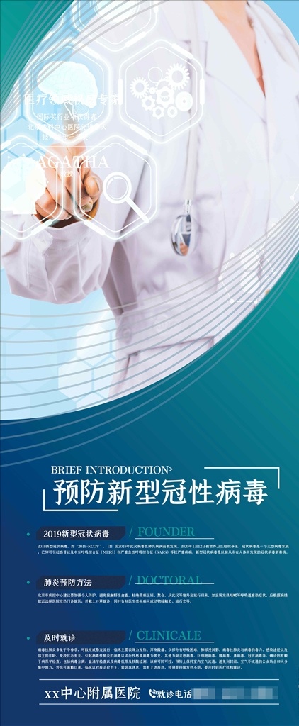 冠状 病毒 防疫 展架 易拉宝 防控 疫情 宣传 戴口罩 公益 冠状病毒 肺炎 图解 科普 症状 武汉 知识 展板 海报 医生 冠状病毒防疫