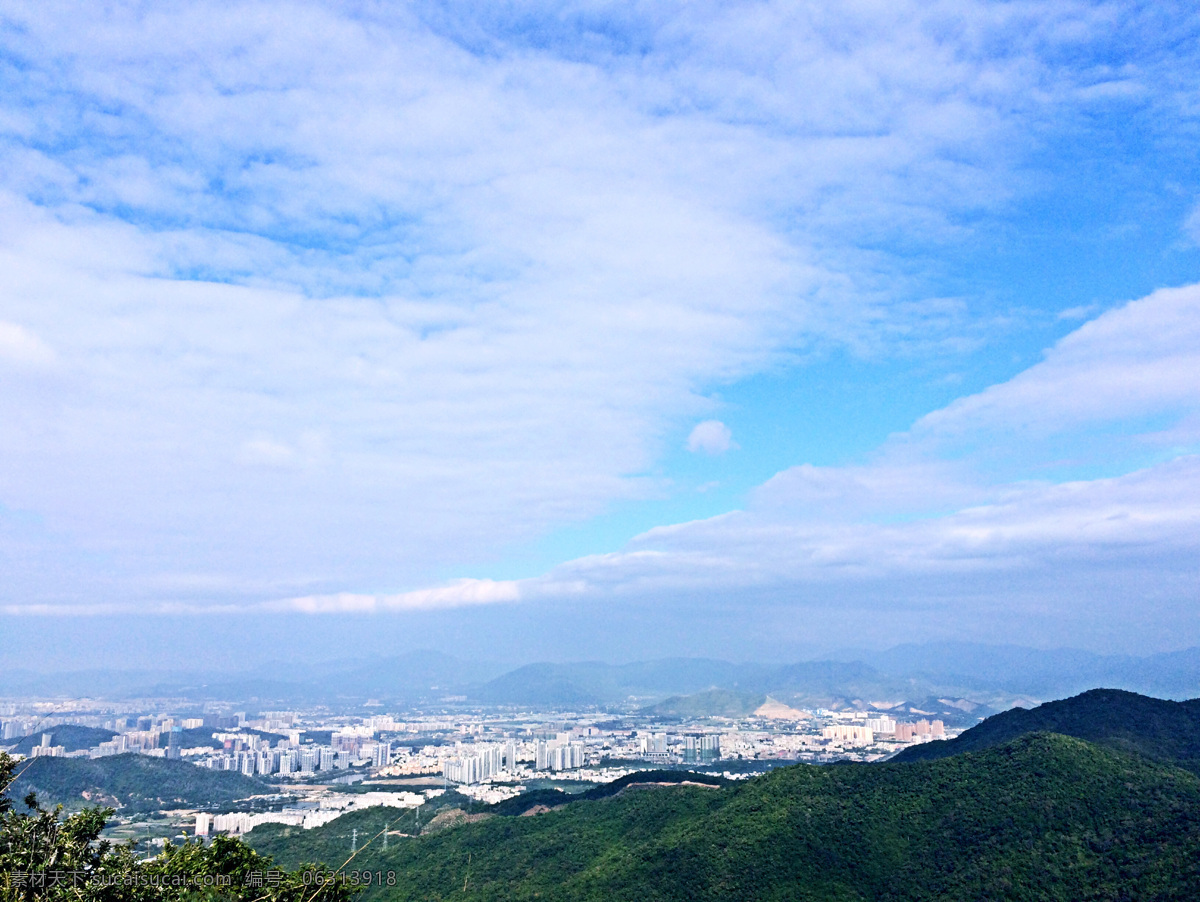 俯瞰三亚 俯瞰 三亚 山顶 蓝天 白云 俯视 全景 山坡 缆车 山丘 沿途的风景 自然景观 自然风景