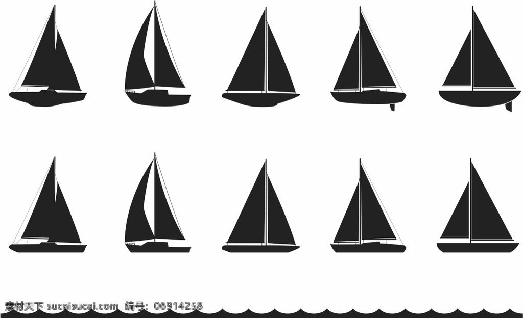 帆船 剪影图片 剪影 矢量 矢量素材 海上 交通
