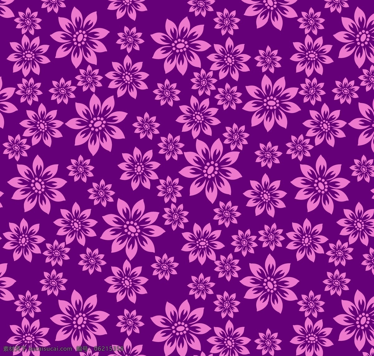 简洁花朵 小花 花朵印花 单色小花 紫色背景 印花 图案 无缝拼接 底纹边框 背景底纹