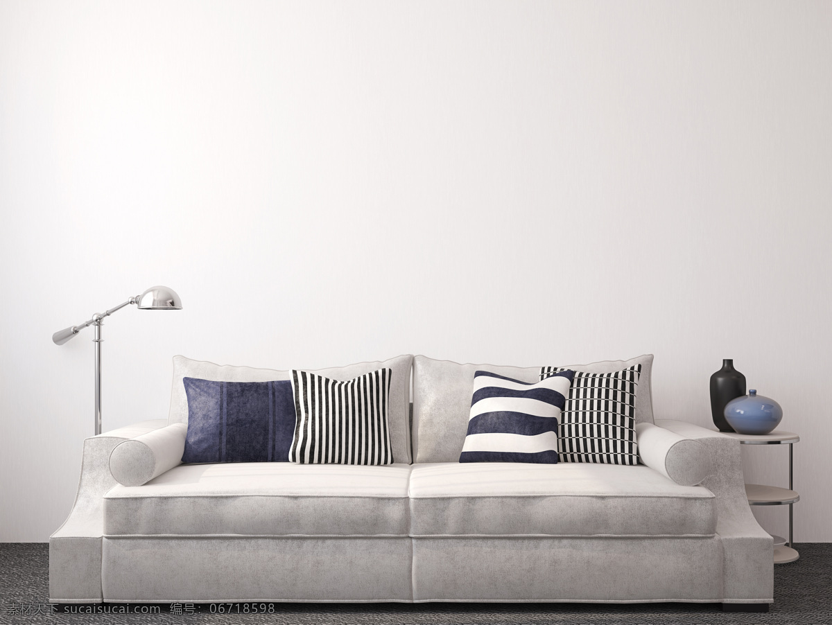 简洁 沙发 台灯 抱枕 室内设计 环境家居