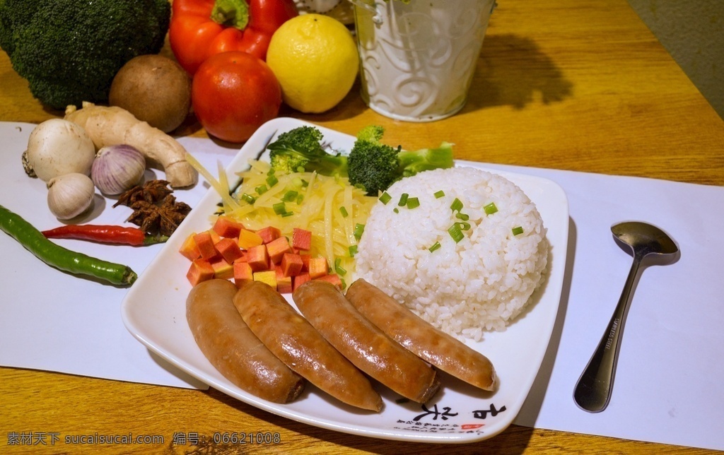 烤肠饭图片 烤肠 饭 套餐 美食 蔬菜 餐饮美食 传统美食