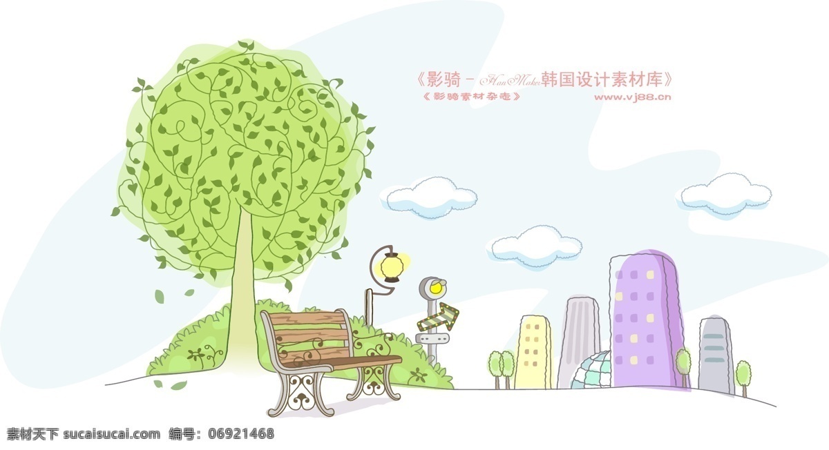 线条 城市 风景 hanmaker 韩国 设计素材 库 线条城市风景 卡通 漫画 手绘 矢量图 建筑家居