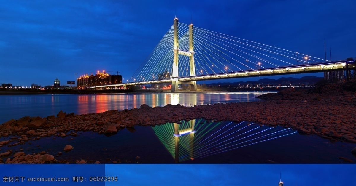 银滩黄河大桥 银滩大桥 兰州夜景 银滩大桥夜景 桥夜景 建筑景观 自然景观