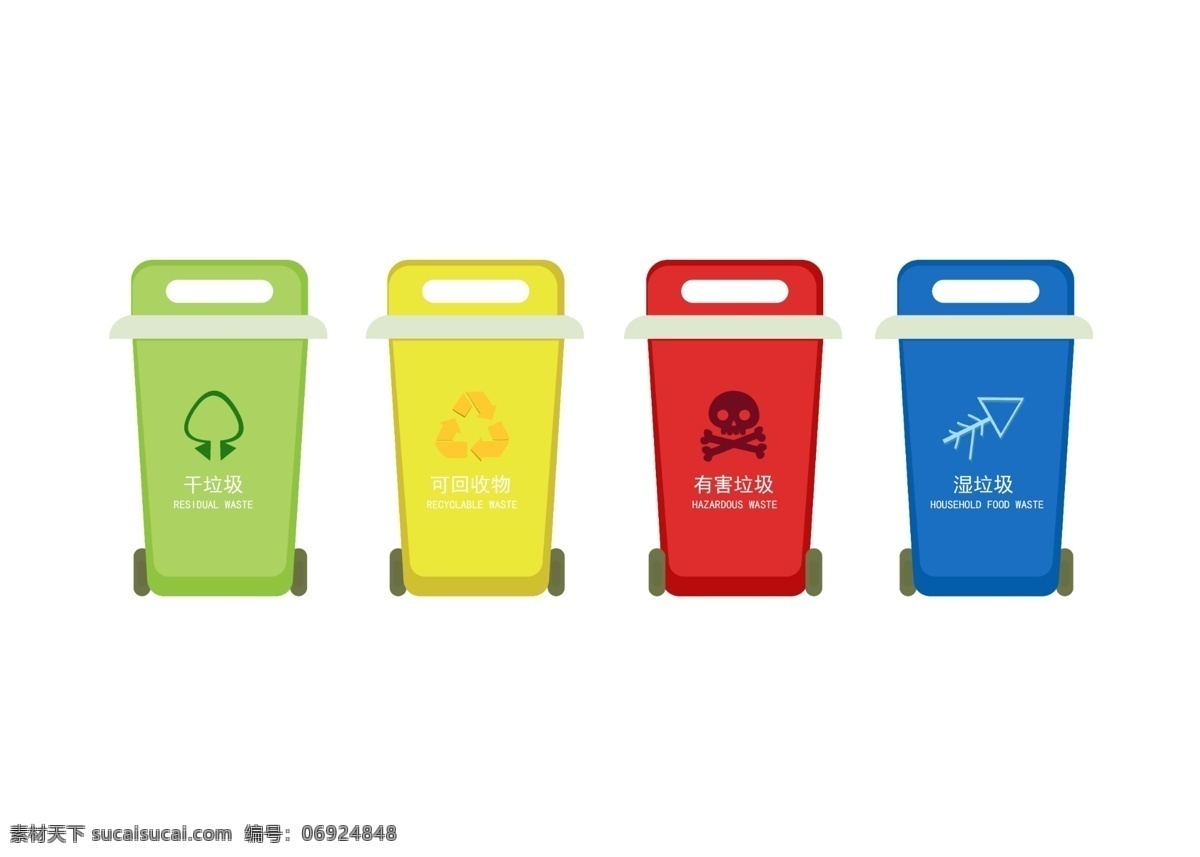 环保 垃圾 分类 手绘 垃圾分类 矢量图