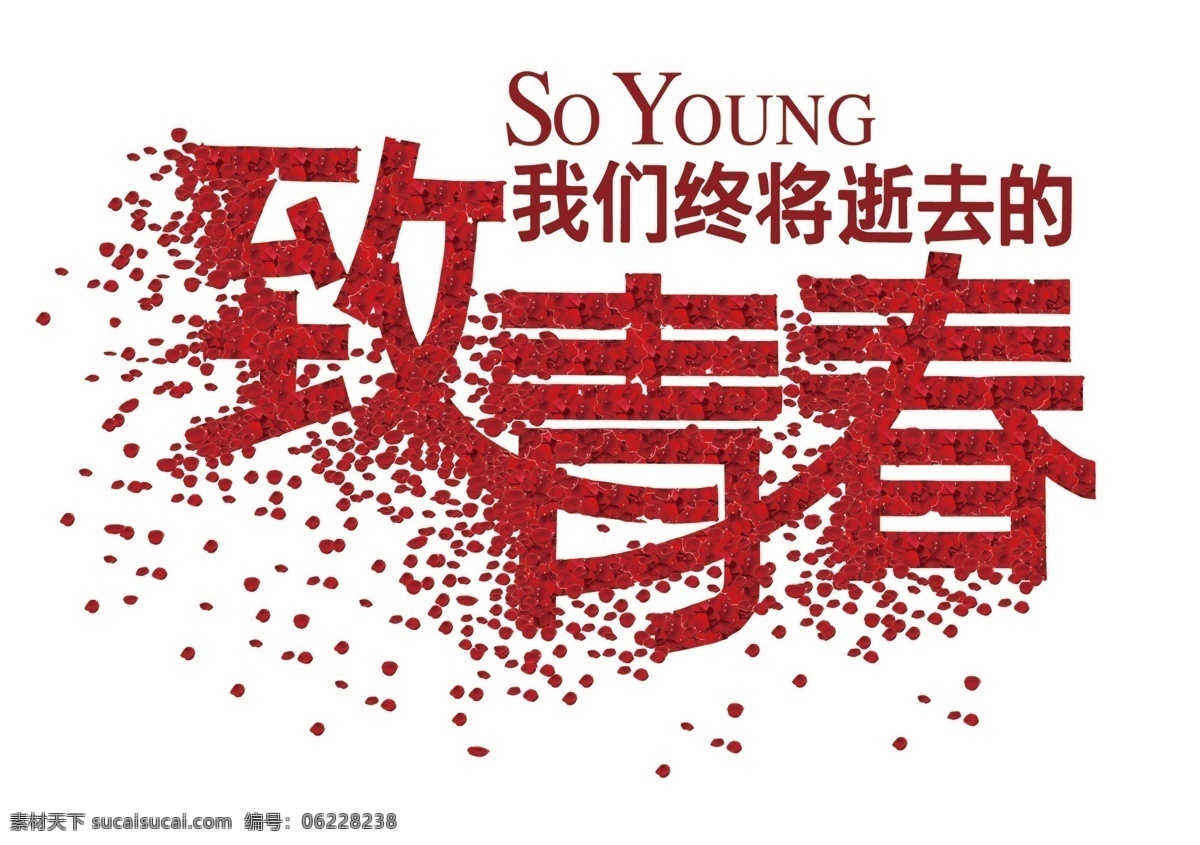 分层 红色 花瓣 玫瑰 青春 我们 源文件 致 模板下载 致青春 so young 终将逝去