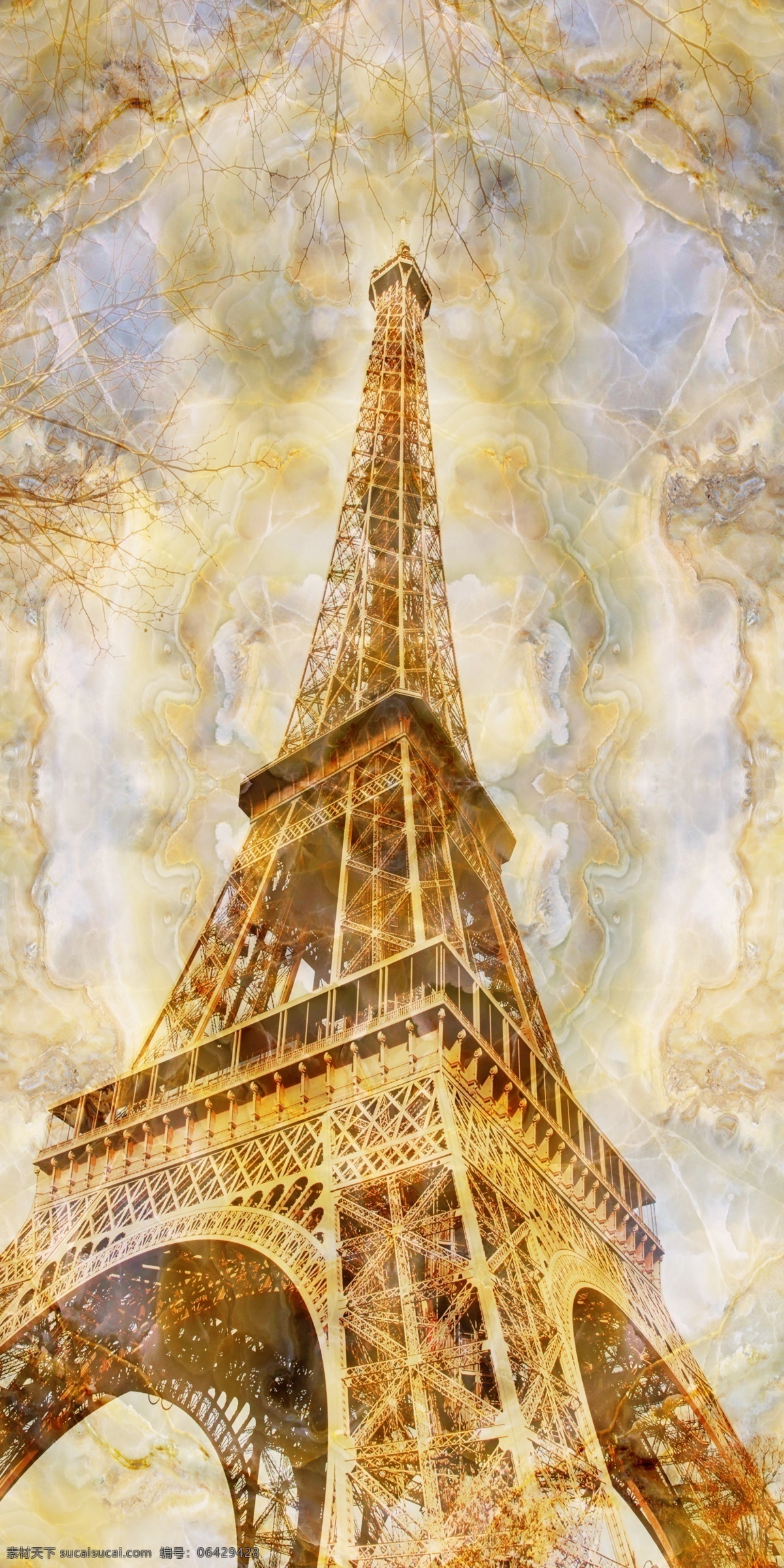 巴黎铁塔 艾尔菲铁塔 法国 巴黎 背景墙 玄关 风景 分层