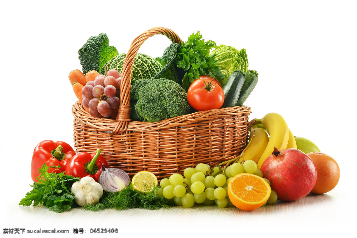 篮子 里 蔬菜水果 香蕉 青菜 辣椒 西红柿 葡萄 柠檬 水果 蔬菜 蔬菜摄影 新鲜蔬菜 食物 水果图片 餐饮美食