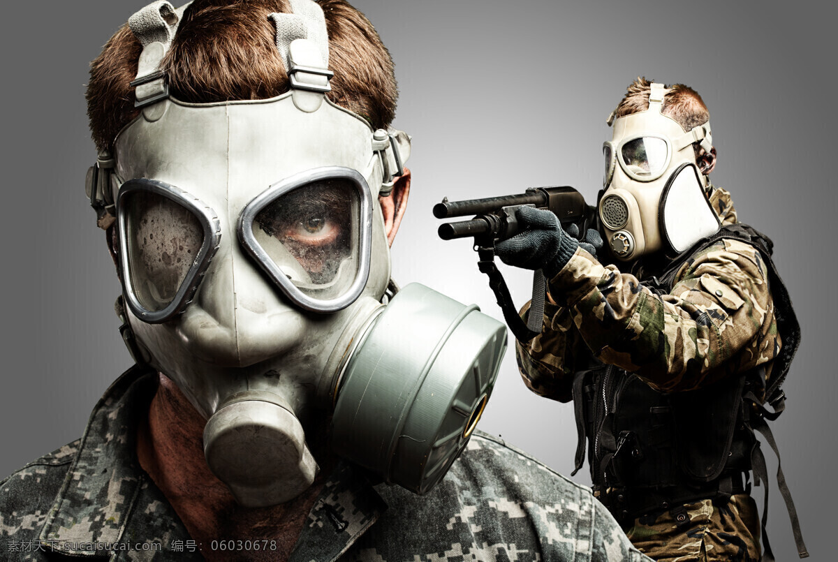 国外 士兵 枪 防毒 面具 武器 人物 人物摄影 职业人物 人物素材 战士 商务人士 人物图片